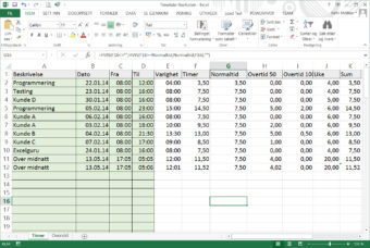 Timeregistrering Arkiver - ExcelGuru - Excel på Norsk